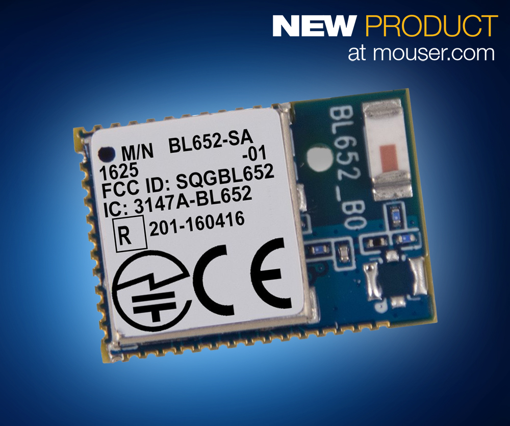 Mouser now stocks Laird’s BL652 BLE and NFC module